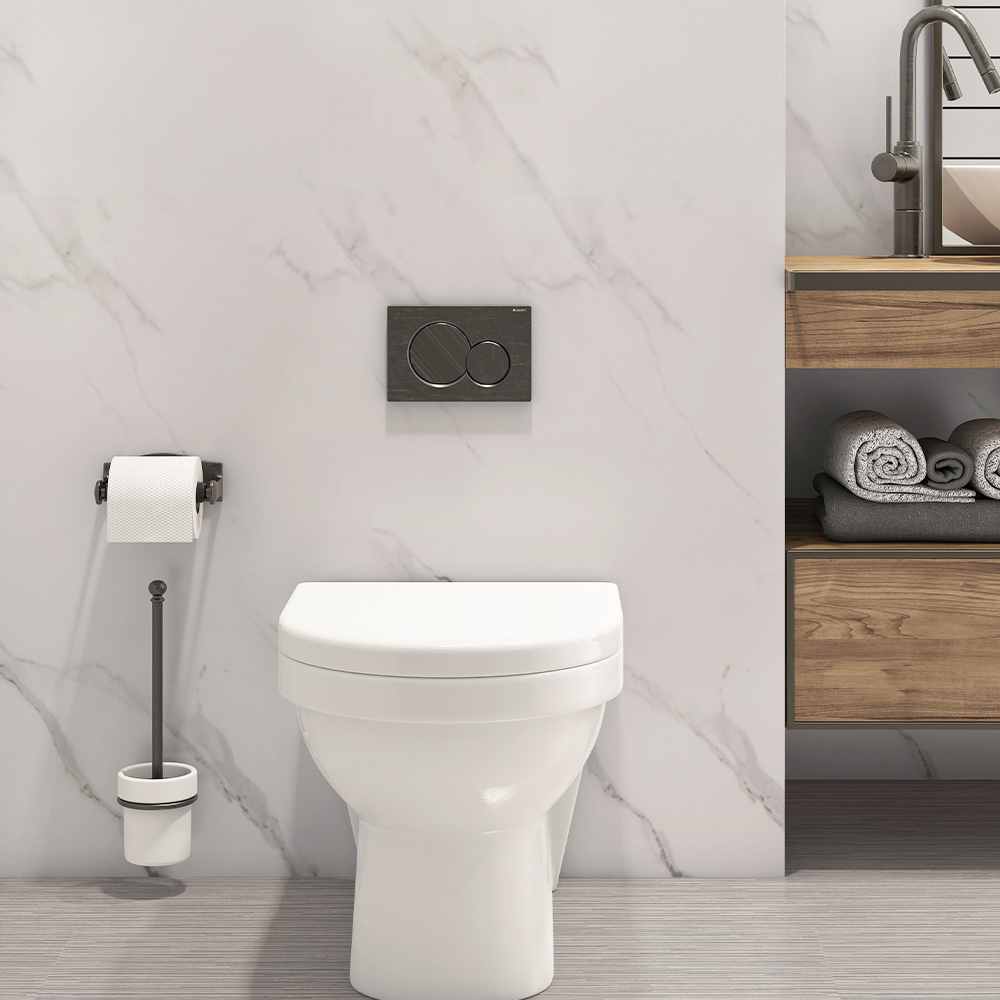 Carrara Marble Matt shower panel on display