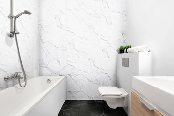 White Trevore wall tiles on display