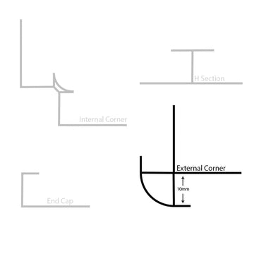 10mm External Corner Trim - Black | Plastic