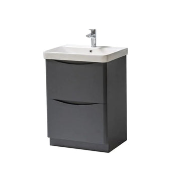Arc Floor Standing 2-Drawer Vanity Unit - Matt Graphite