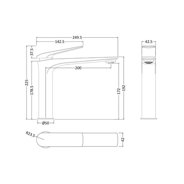HR Drift Tall Mono Basin Mixer