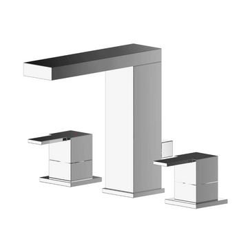 Sanford Deck Mounted 3 Tap Hole Basin Mixer With Pop Up Waste