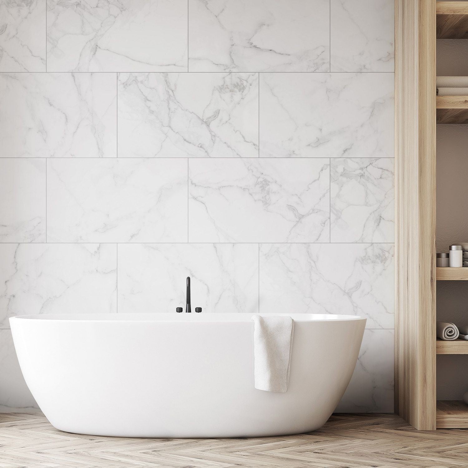 Display of Dumawall Plus Calacatta