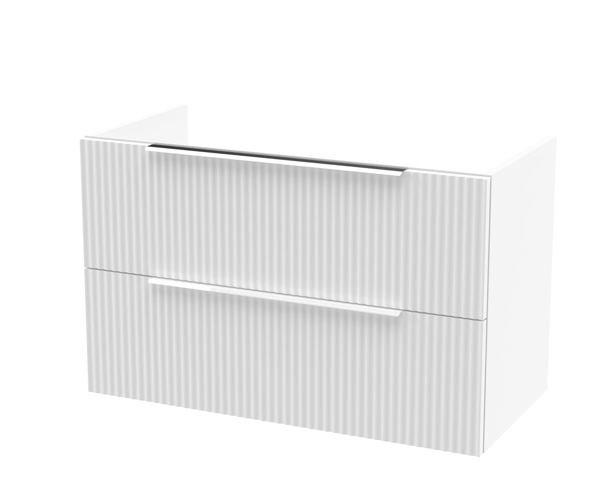HR Fluted 800mm Wall Hung 2-Drawer Unit
