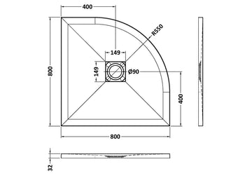 Quadrant Slimline Shower Tray