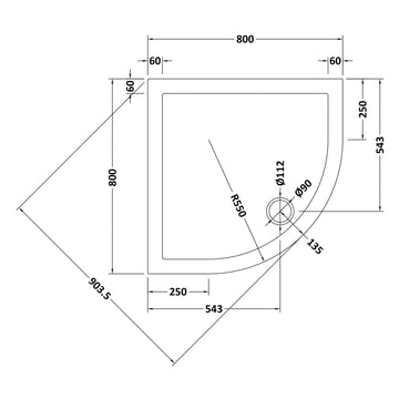 Slip Resistant Quadrant Slimline Shower Tray (Copy)