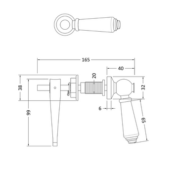 Ceramic Handle WC Lever