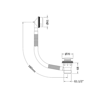 Wastes & Extras Click Clack Bath Waste With Easyclean Removable Grid