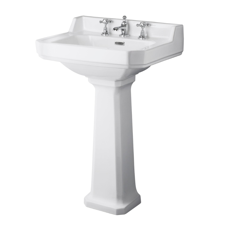 HR Richmond 600mm Basin & Pedestal 3 Tap Hole