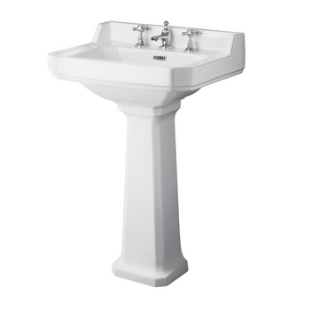 HR Richmond 600mm Basin & Pedestal 3 Tap Hole