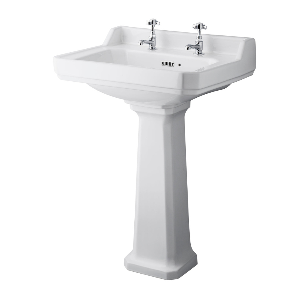 HR Richmond 600mm Basin & Pedestal 2 Tap Hole
