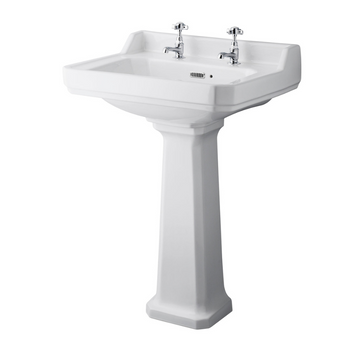HR Richmond 600mm Basin & Pedestal 2 Tap Hole