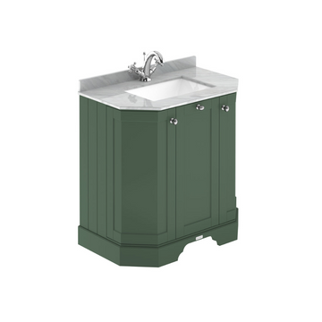 HR Floor Standing 3 Door Angled Vanity Unit with 1 Tap Hole Grey Marble Top 750mm