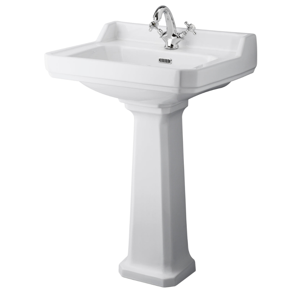 HR Richmond 600mm Basin & Pedestal 1 Tap Hole