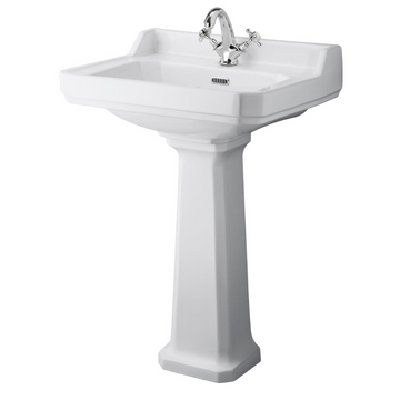 HR Richmond 600mm Basin & Pedestal 1 Tap Hole