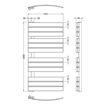 Heated Towel Rail 1080 x 550mm