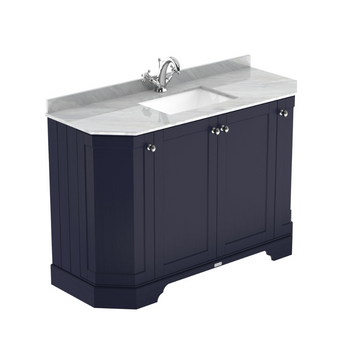 HR Floor Standing 4 Door Angled Vanity Unit with 1 Tap Hole Grey Marble Top 1200mm