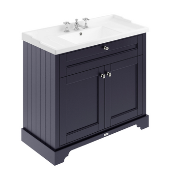 HR Floor Standing 2 Door Vanity Unit with 3 Tap Hole Ceramic Basin 1000mm