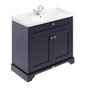 HR Floor Standing 2 Door Vanity Unit with 1 Tap Hole Ceramic Basin 1000mm