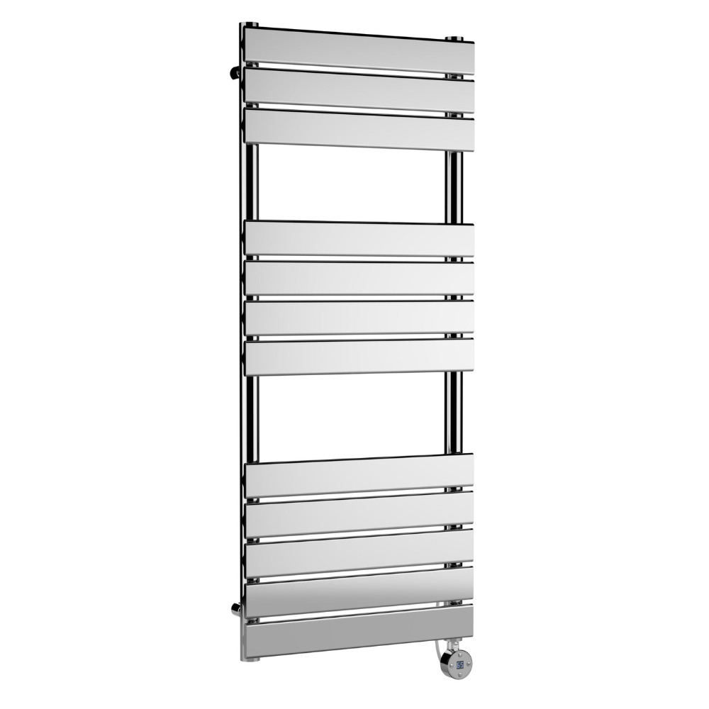 Electric Square Flat Towel Rail with 12 Bars, 1213mm x 500mm