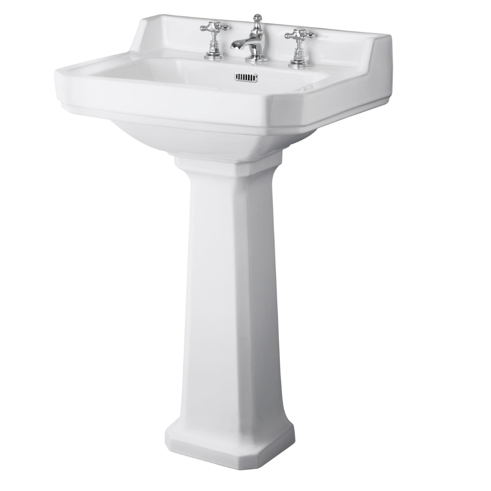 HR Richmond 560mm Basin & Pedestal 3 Tap Hole
