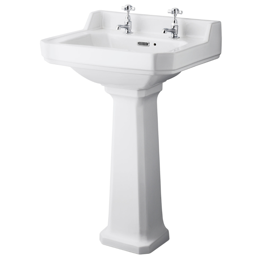 HR Richmond 560mm Basin & Pedestal 2 Tap Hole