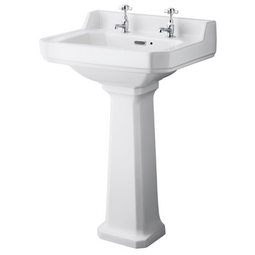 HR Richmond 560mm Basin & Pedestal 2 Tap Hole