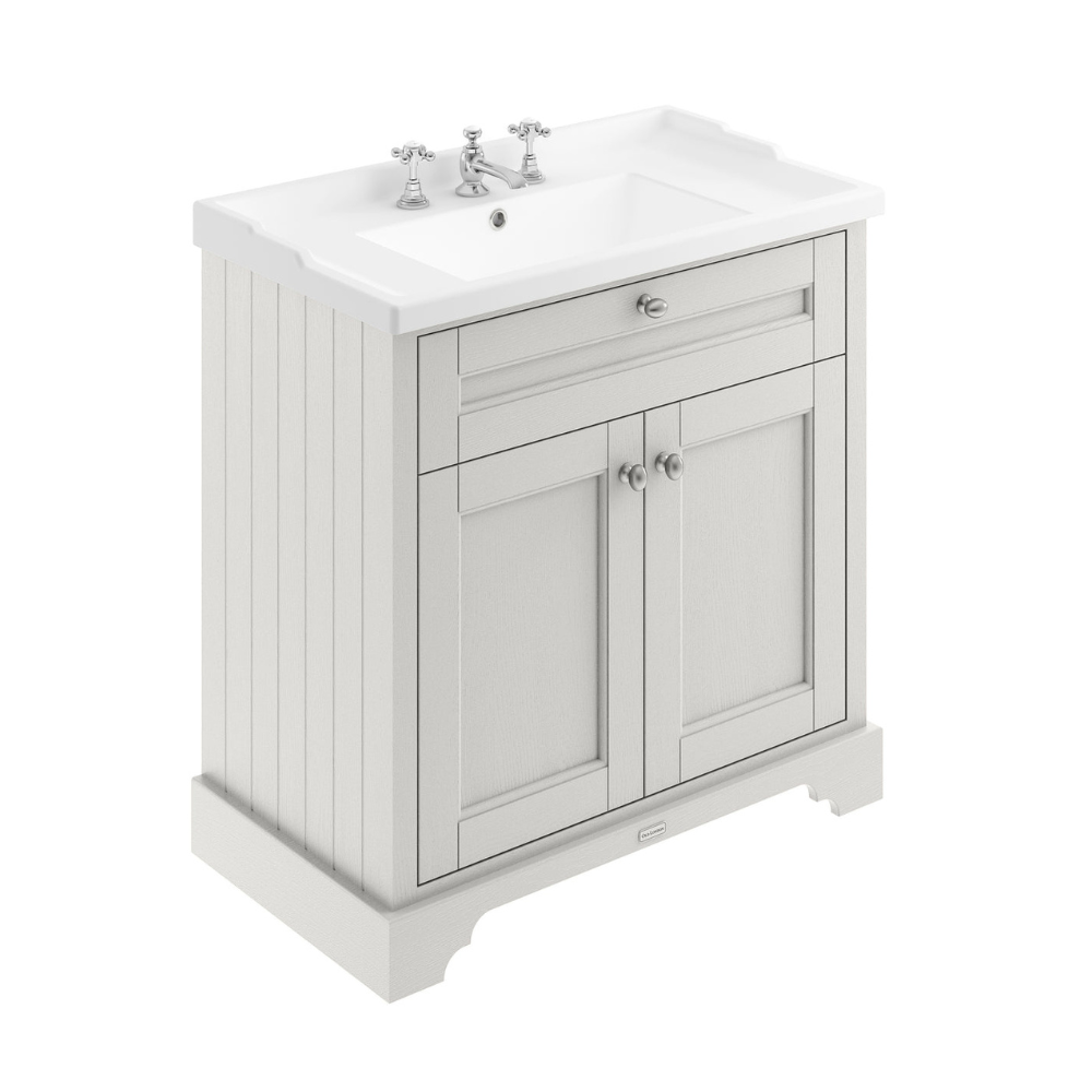 HR Floor Standing 2 Door Vanity Unit with 3 Tap Hole Ceramic Basin 800mm