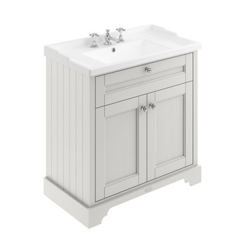 HR Floor Standing 2 Door Vanity Unit with 3 Tap Hole Ceramic Basin 800mm