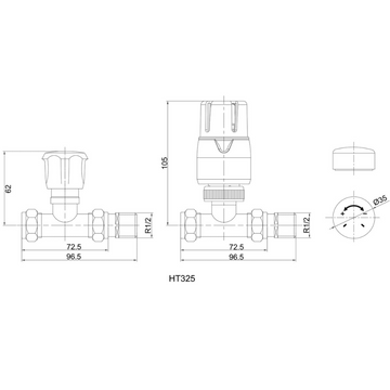 Straight Radiator Valve Pack (Pairs)