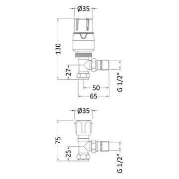 Angled Thermostatic Radiator Valve Pack