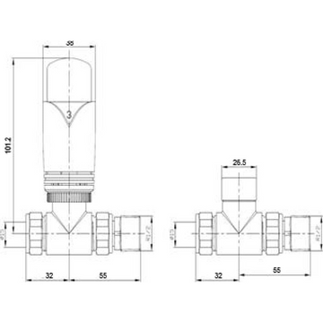 Straight Thermostatic Radiator Valve Pack