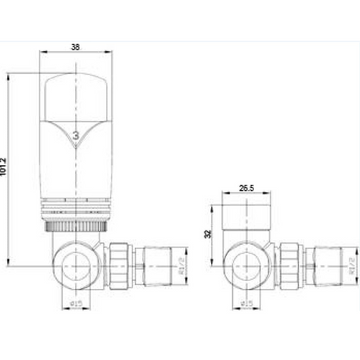 Corner Thermostatic Radiator Valve Pack