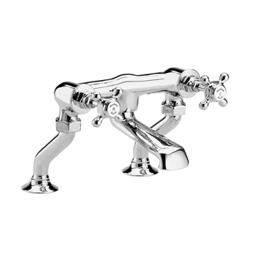HR White Topaz With Crosshead Handle Deck Mounted Bath Filler