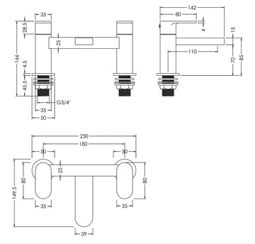 Binsey Deck Mounted Bath Filler