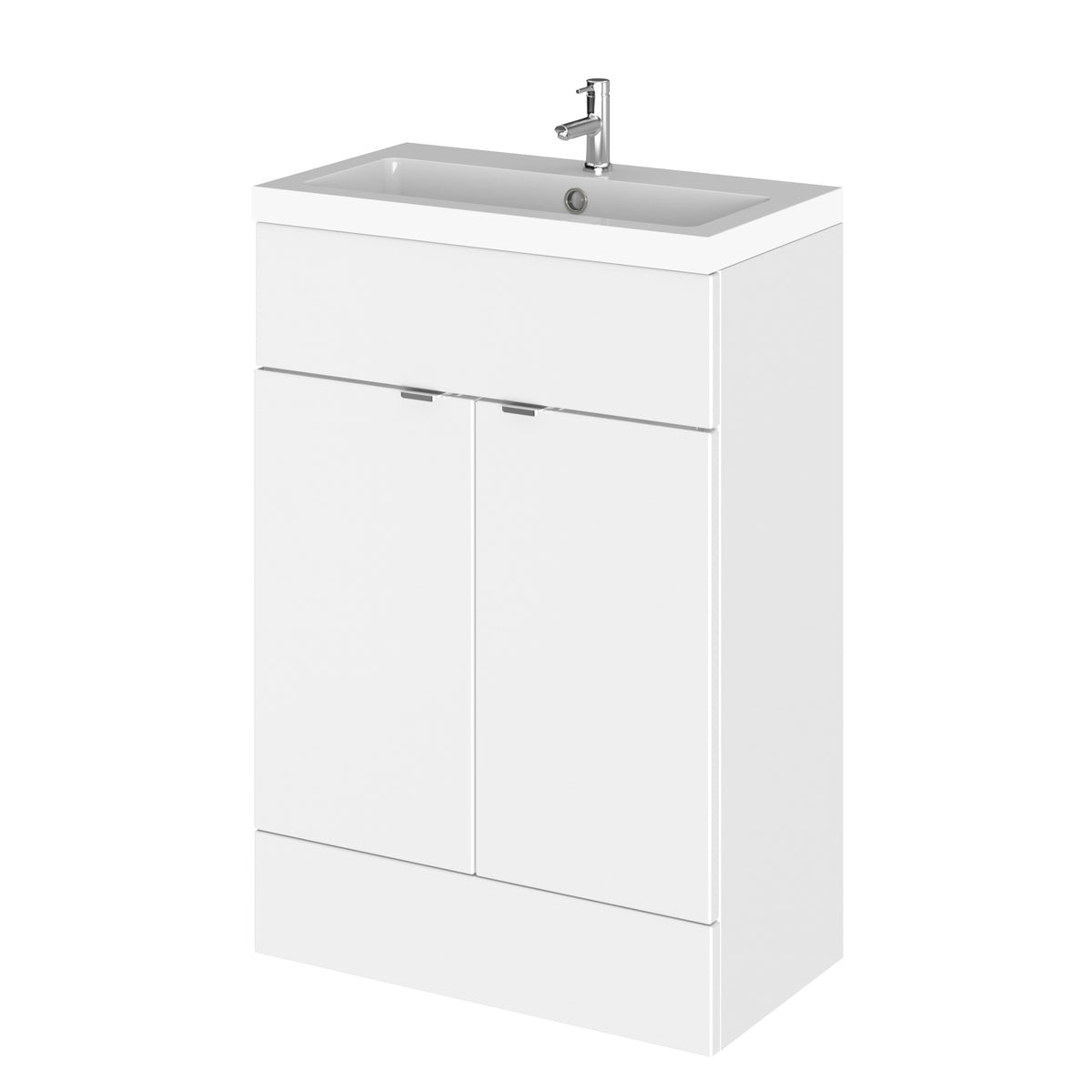 HR Fusion Floor Standing 2 Door Vanity Unit & Polymarble Basin 600mm