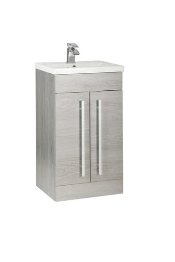 Kartell K-Vit Purity 500mm Floor Standing 2 Door Vanity Unit & Mid Depth Basin