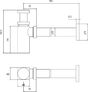 Square Bottle Trap & Extention Tube
