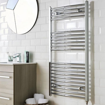 Kartell Electric Curved Heated Chrome Plated Towel Rail