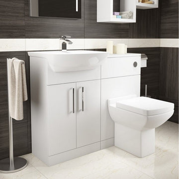 Kartell Pure Floor Mounted 500mm WC Unit Set Includes Pan, Seat & Cistern, White