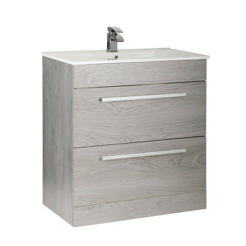 Kartell Purity 800mm Floor Standing Vanity Unit and Ceramic Basin 2 Drawer