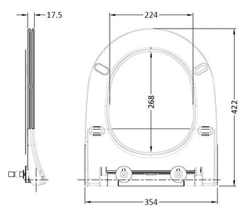 Toilet Seats Round Soft Close Sandwich Top Fix Toilet Seat - For use with Freya Toilets