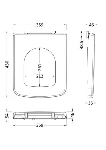 Toilet Seats Square Top Fix Soft Close Toilet Seat