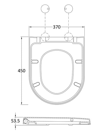 D Shaped Soft Close Toilet Seat