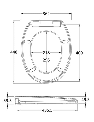 Toilet Seats Standard Top Fix Soft Close Toilet Seat
