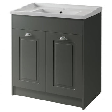 Astley Traditional Floor Standing 2 Door Vanity Unit and Ceramic Basin 800mm
