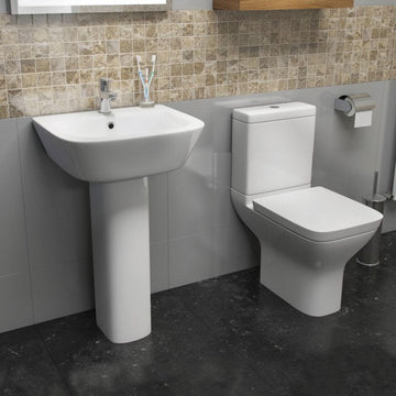 Project Round Basin with Full Pedestal 530mm Wide 1 Tap Hole