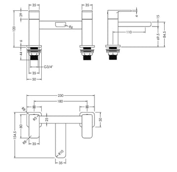 Windon Deck Mounted Bath Filler